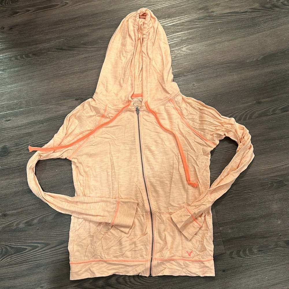 American Eagle Lightweight Neon Zip Up Jacket Size Small